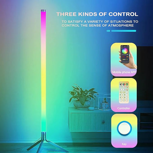 Space-Saving RGB LED Floor Lamp