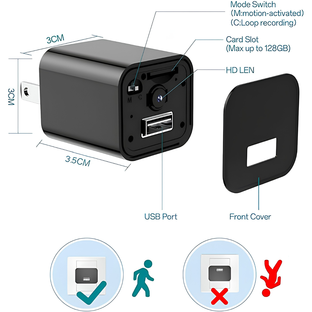 Hidden Wifi Camera Charger